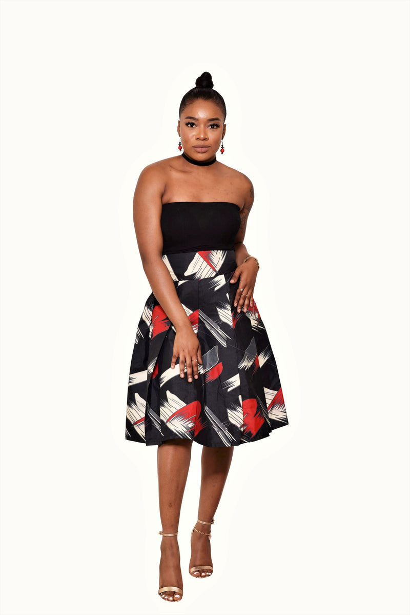 Shade African Print Midi Skirt