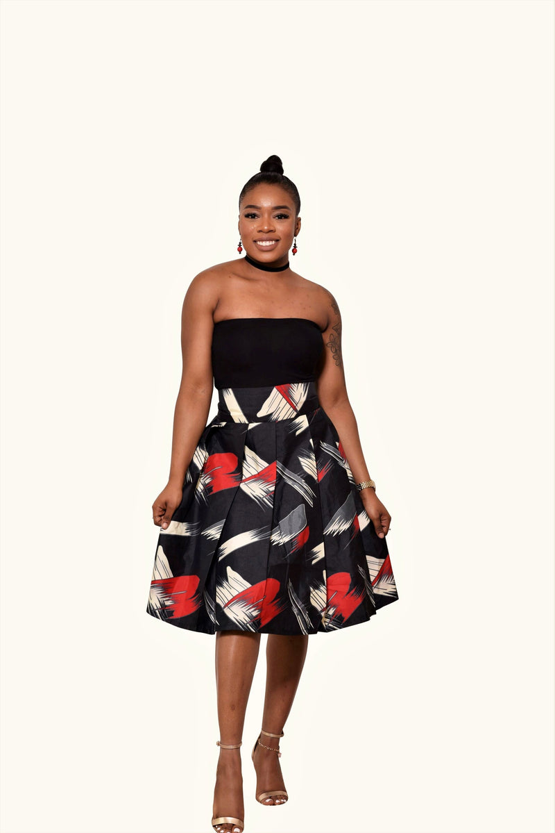 Shade African Print Midi Skirt