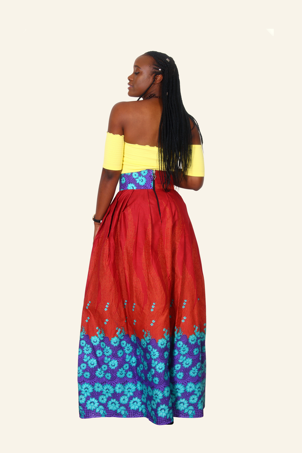 African Print Bimbo Maxi Skirt - Oludan