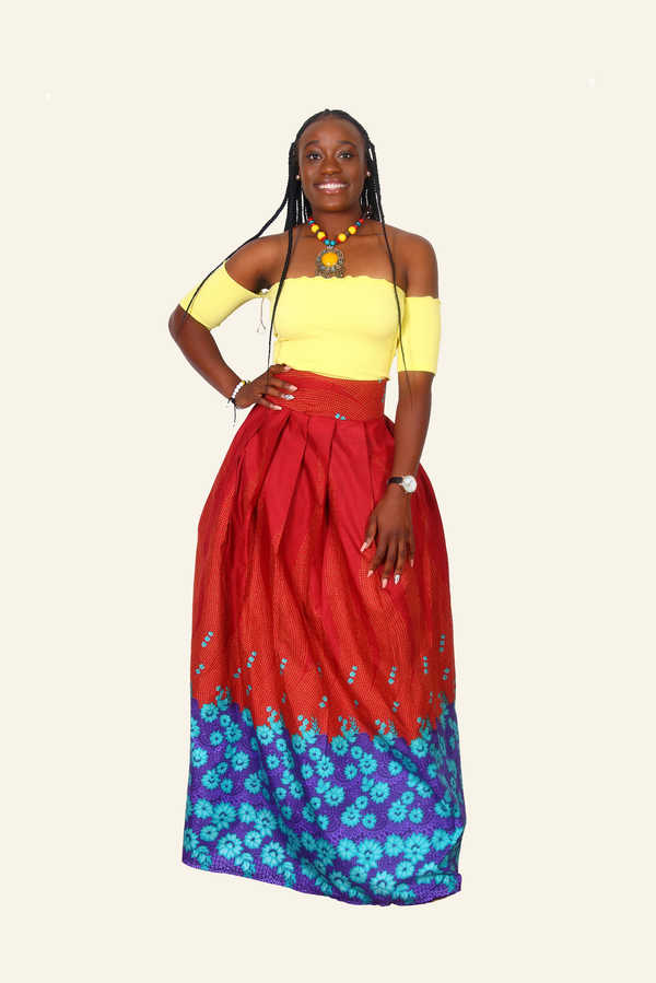 African Print Bimbo Maxi Skirt - Oludan