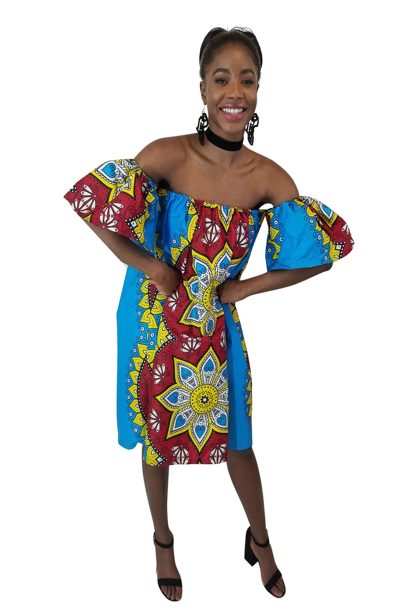 African Print Osayomo Midi Dress - Oludan