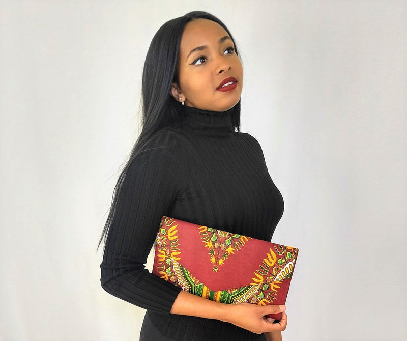 African Dashiki Wine Clutch - Oludan