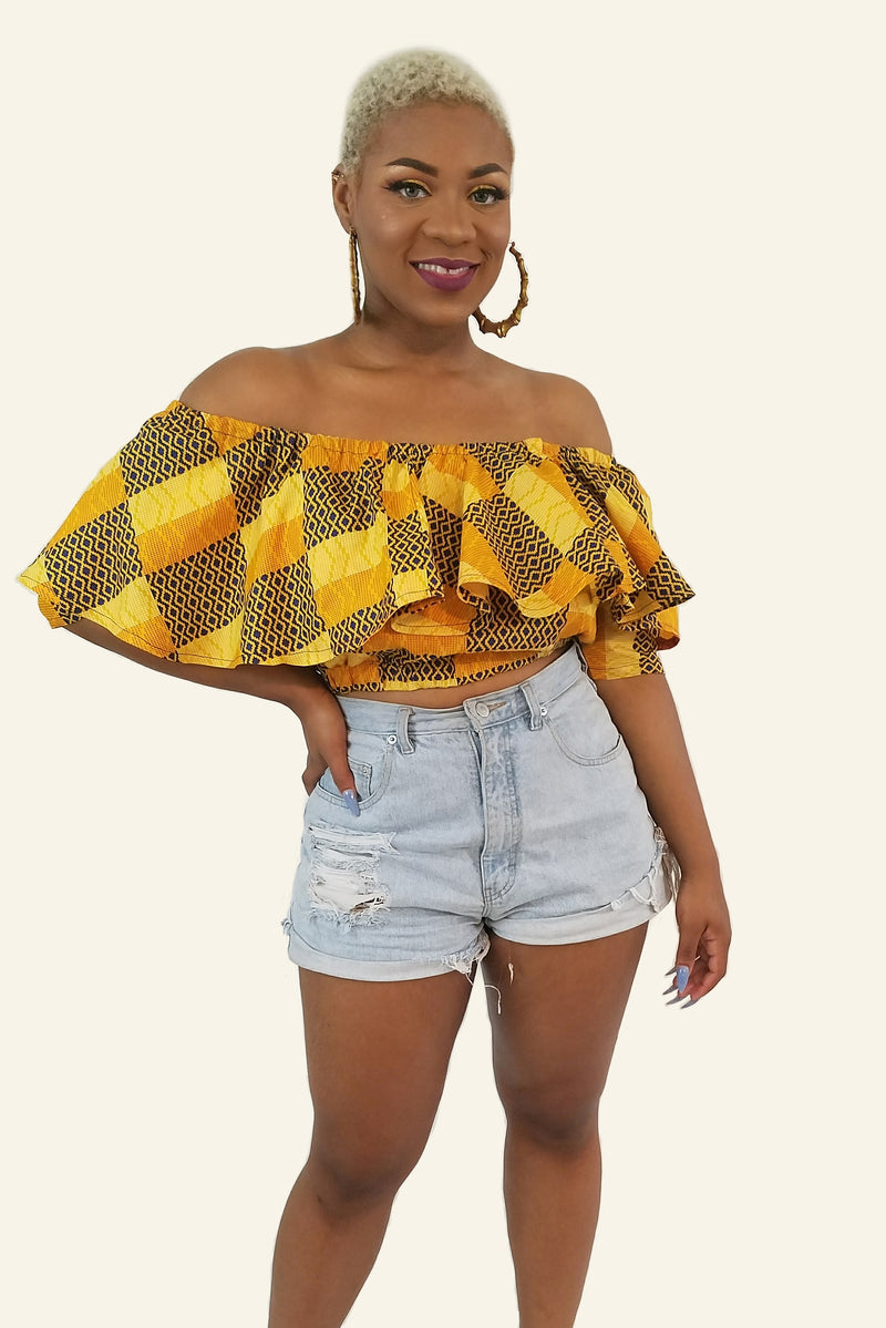 African Print Yeside Cropped Top