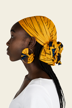 African Print Nkem Headwrap & Matching Earrings