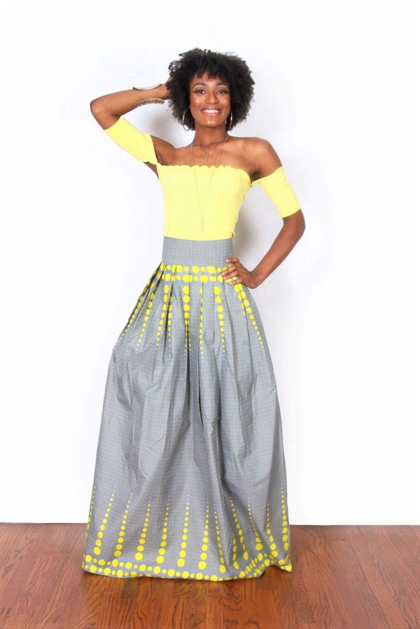 African Print Awawu Maxi Skirt - Oludan