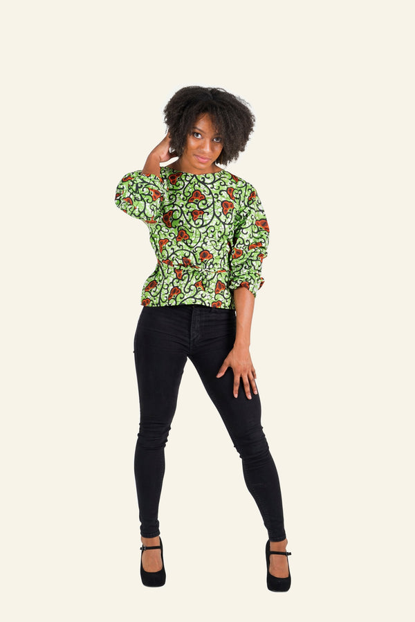 African Print Adaku Top - Oludan