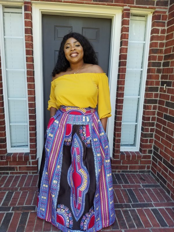 African Print Tosin Dashiki Maxi Skirt - Oludan