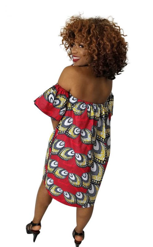 African Print Ego Midi Dress - Oludan