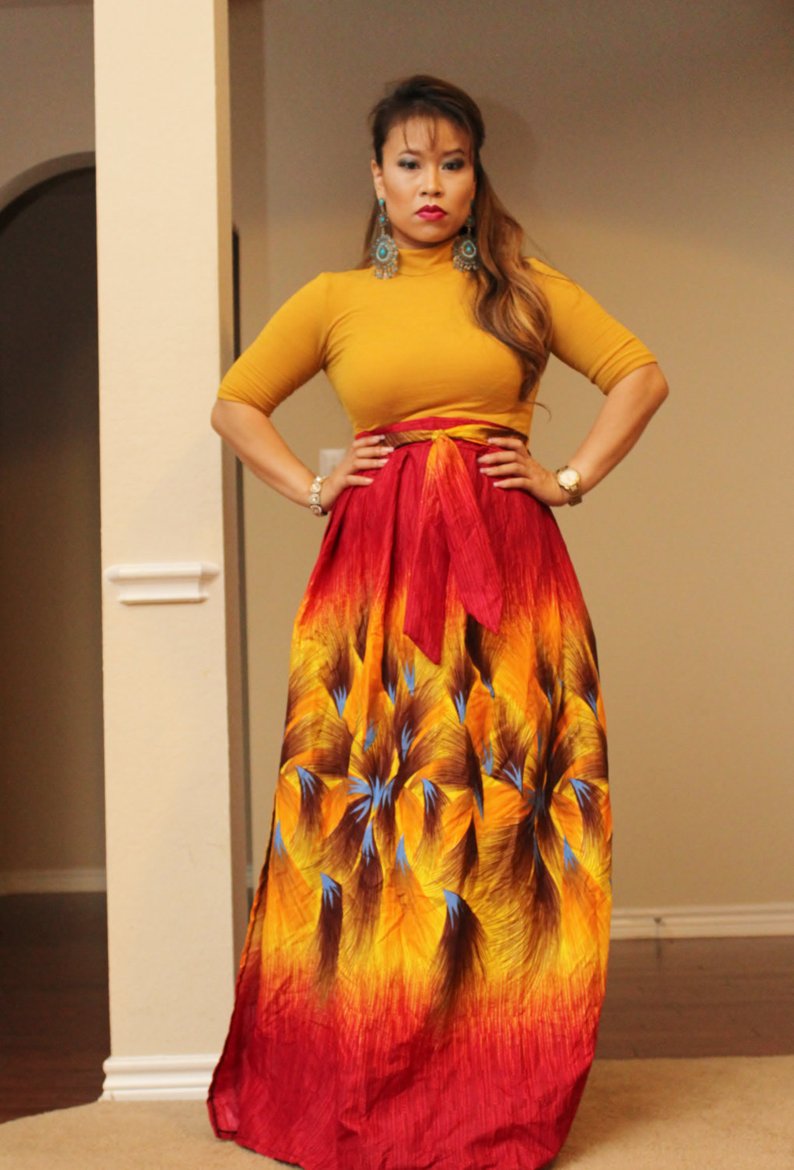 African Print Lilie Wrap Skirt - Oludan