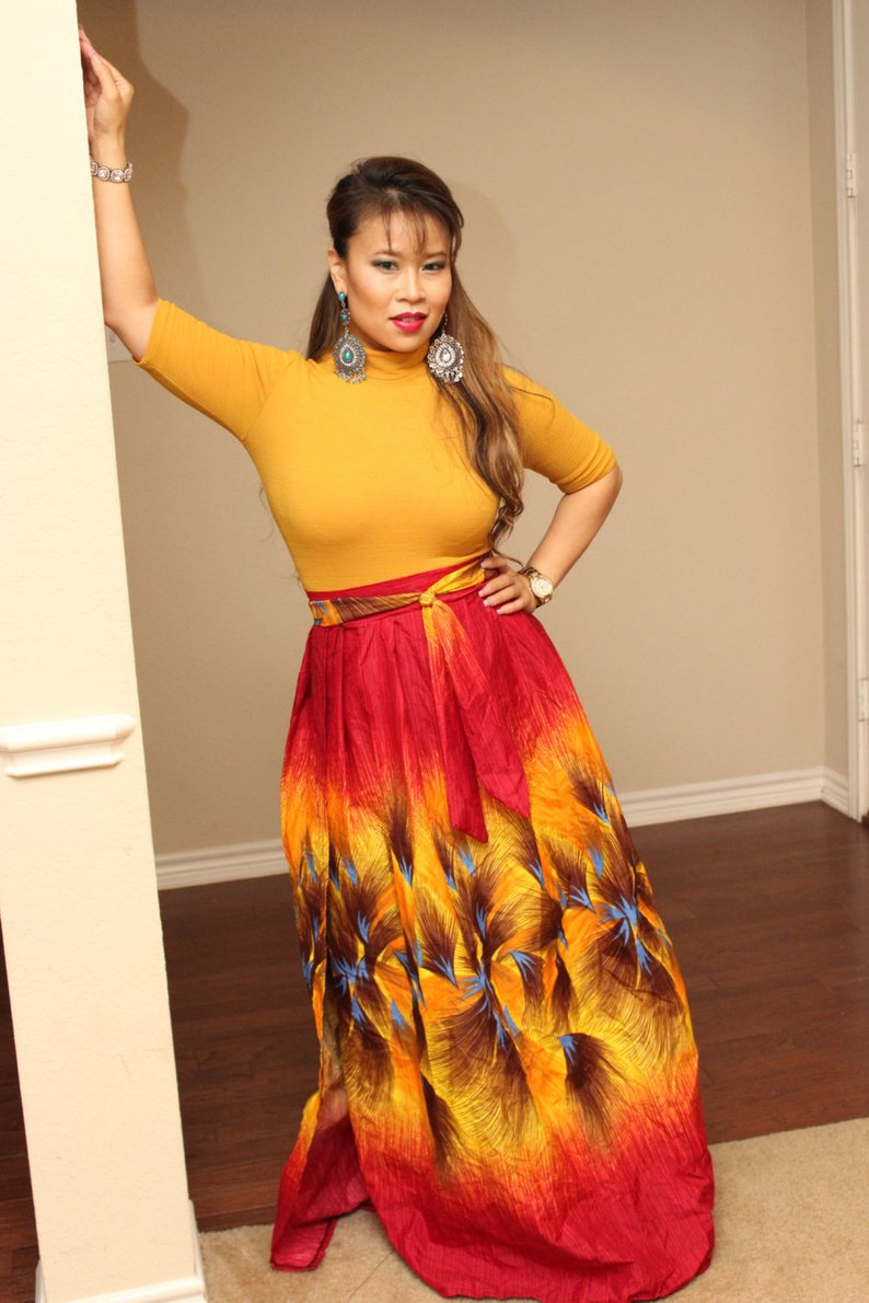 African Print Lilie Wrap Skirt - Oludan