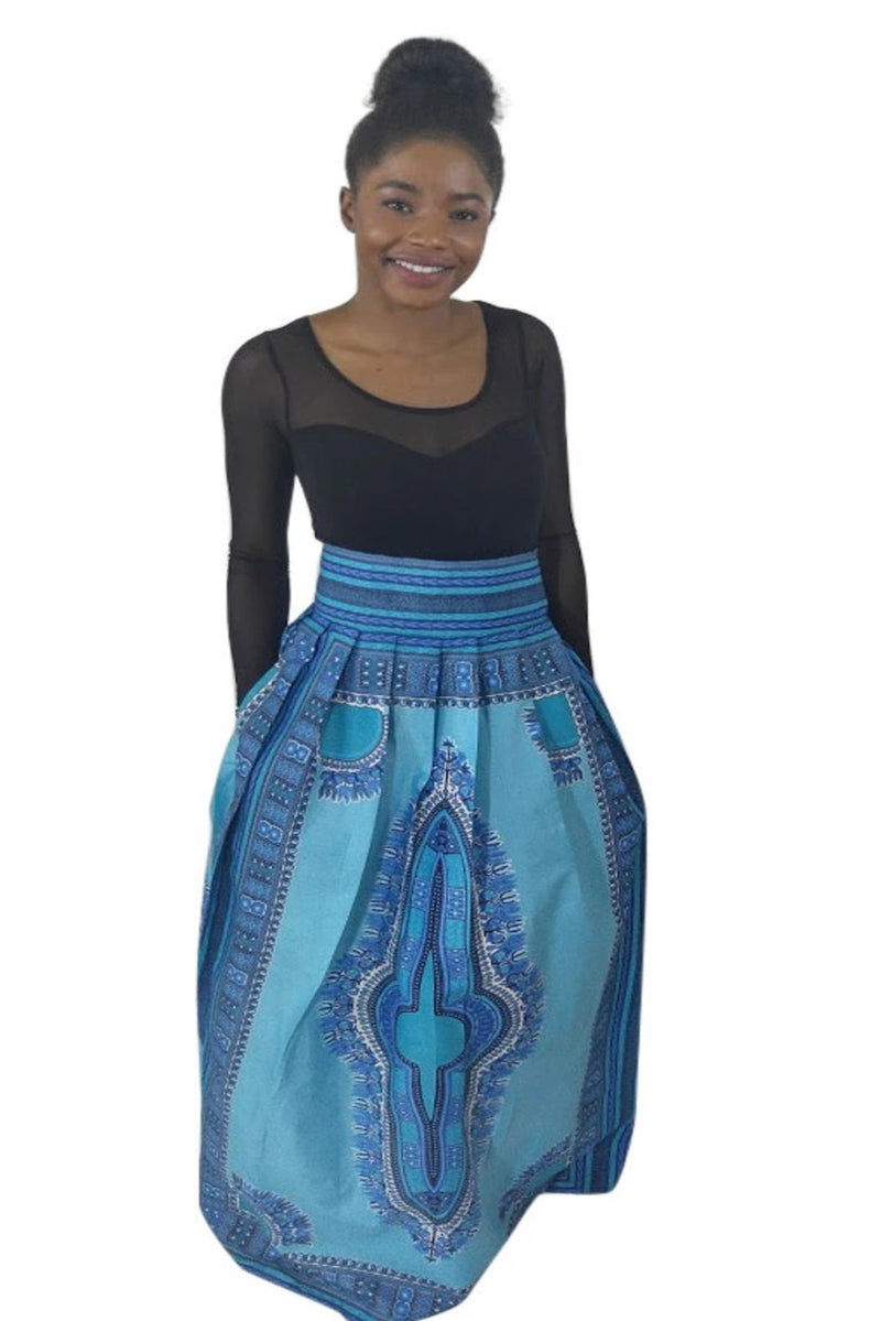 African Print Minomi Dashiki Maxi Skirt - Oludan