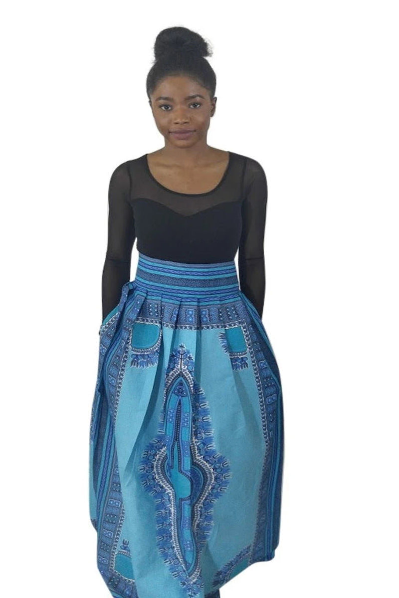 African Print Minomi Dashiki Maxi Skirt - Oludan