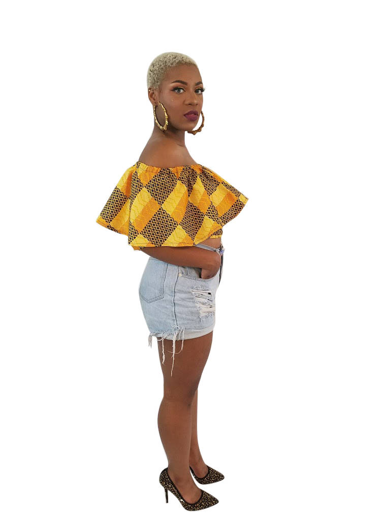 African Print Yeside Cropped Top - Oludan