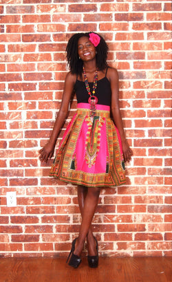 African Print Lara Midi Skirt - Oludan