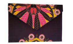 African Print Cappuccino Envelope Clutch - Oludan