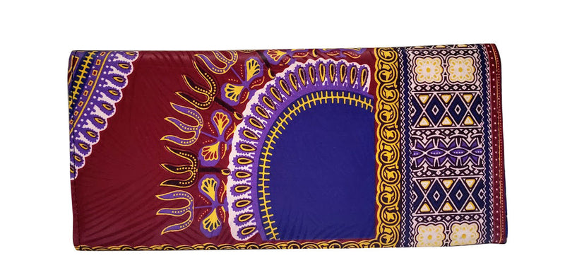 African Print Maroon Dashiki Clutch - Oludan