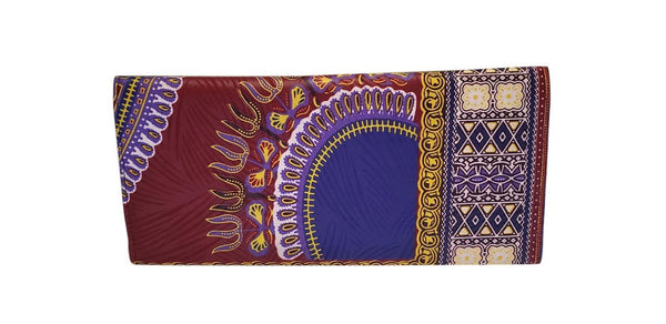 African Print Maroon Dashiki Clutch - Oludan