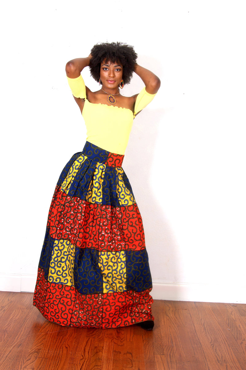 African Print Ifueko Maxi Skirt - Oludan