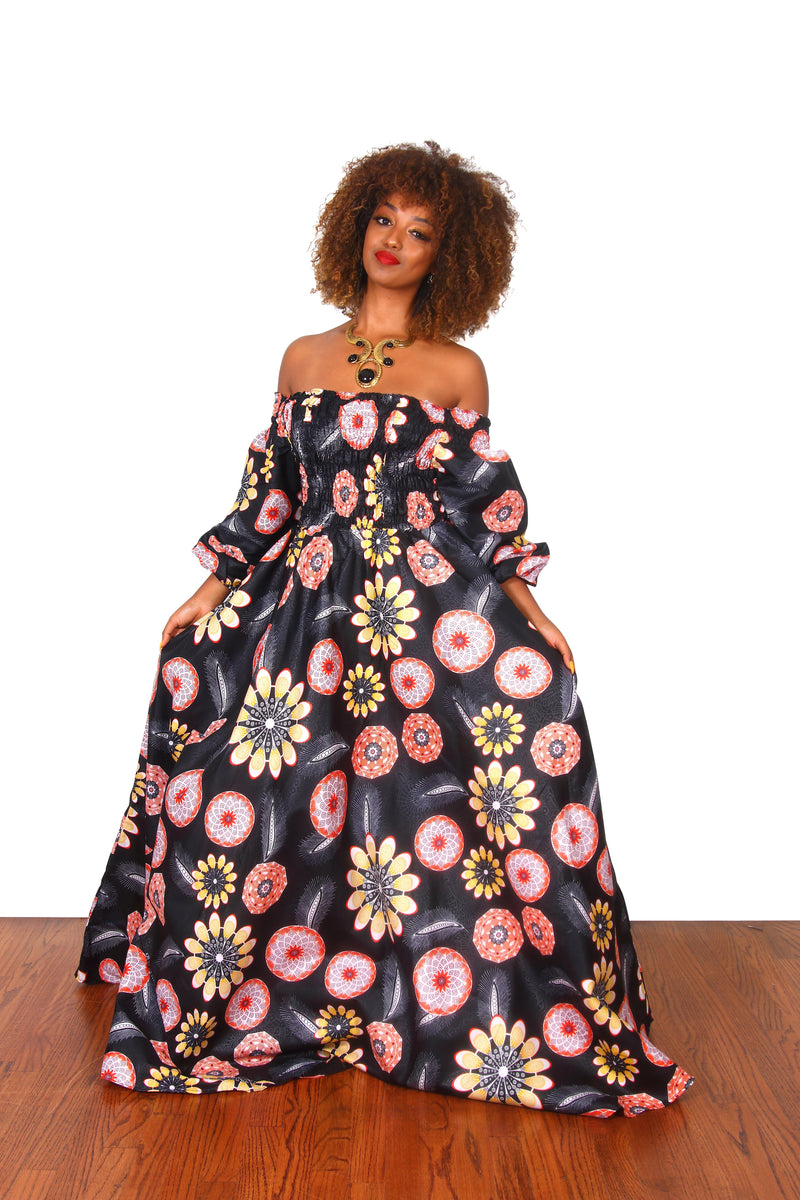 African Print Mwaka Maxi Dress - Oludan