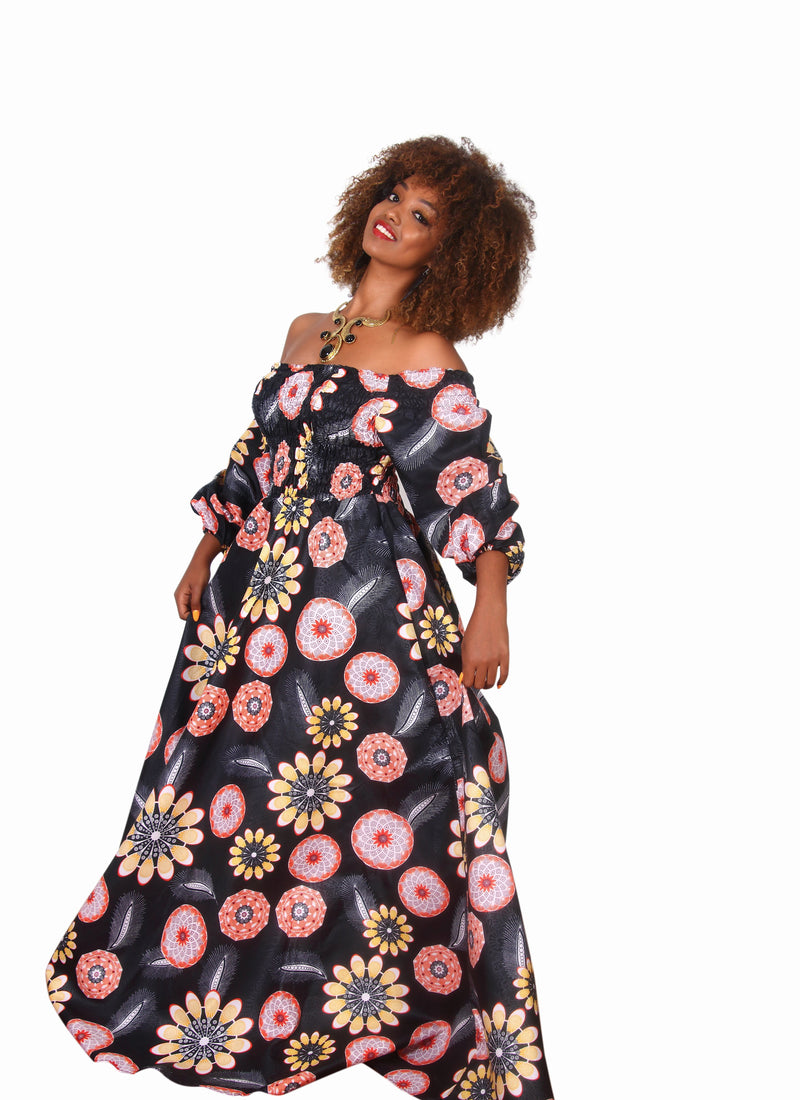 African Print Mwaka Maxi Dress - Oludan