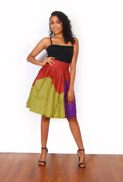 African Print Remi Midi Skirt - Oludan