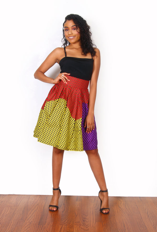 African Print Remi Midi Skirt - Oludan