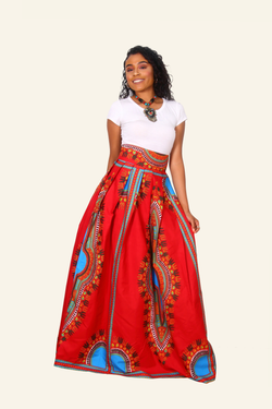 African Print Rada Dashiki Maxi Skirt - Oludan