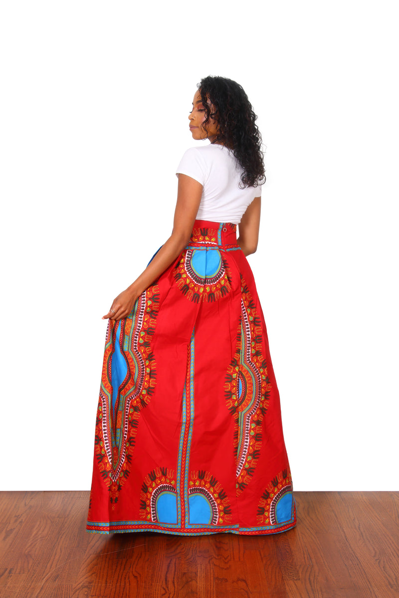 African Print Rada Dashiki Maxi Skirt - Oludan