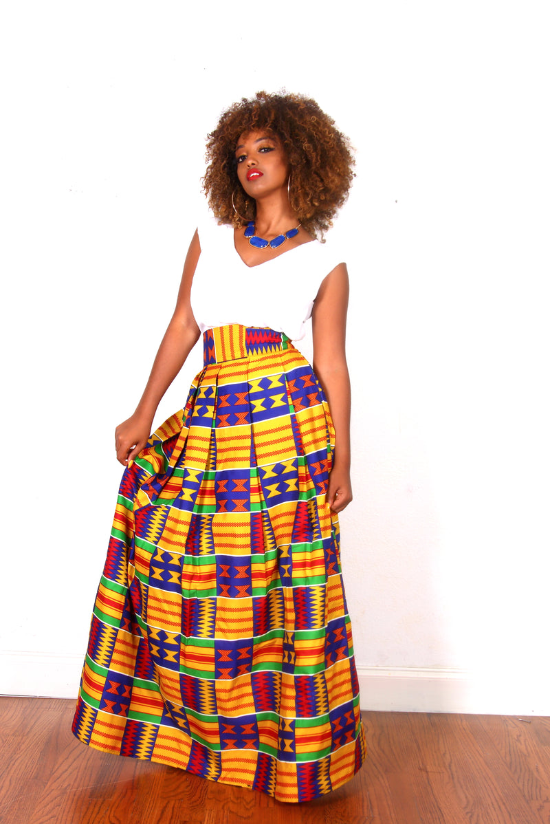 African Print Chinara Maxi Skirt - Oludan