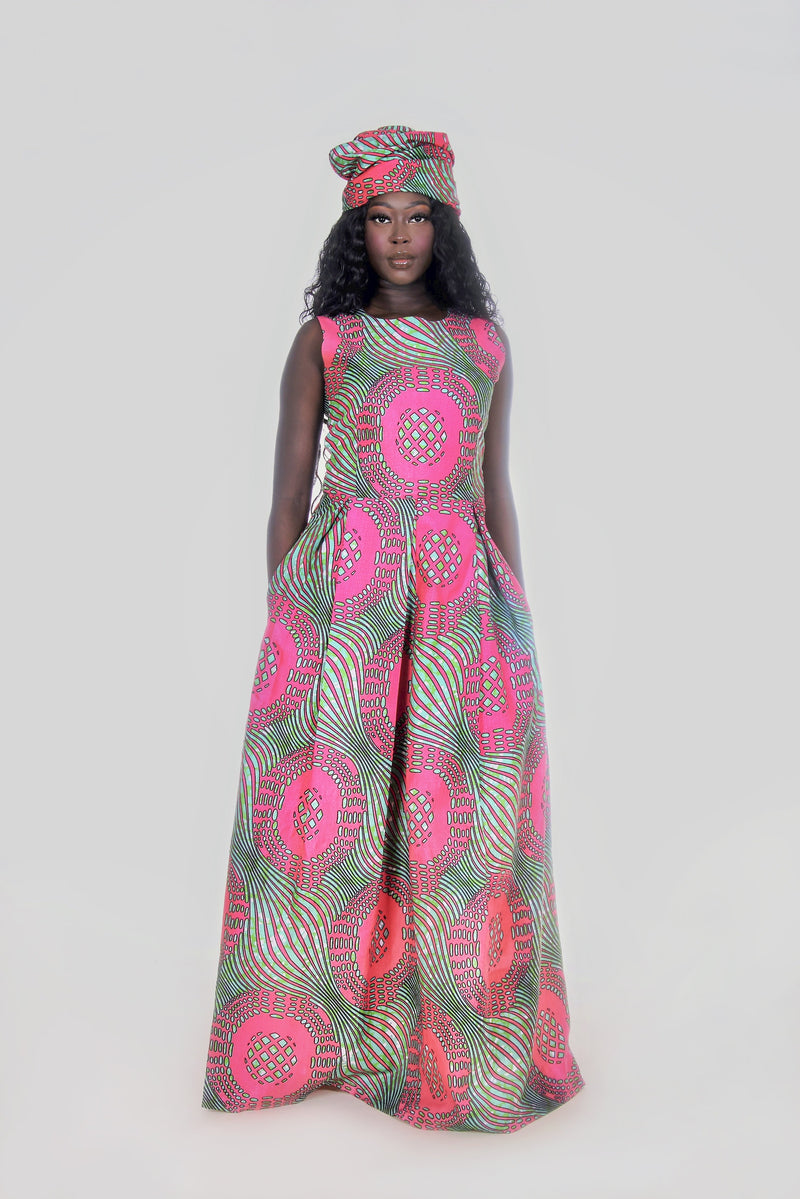 African Print Akai Maxi Dress - Oludan