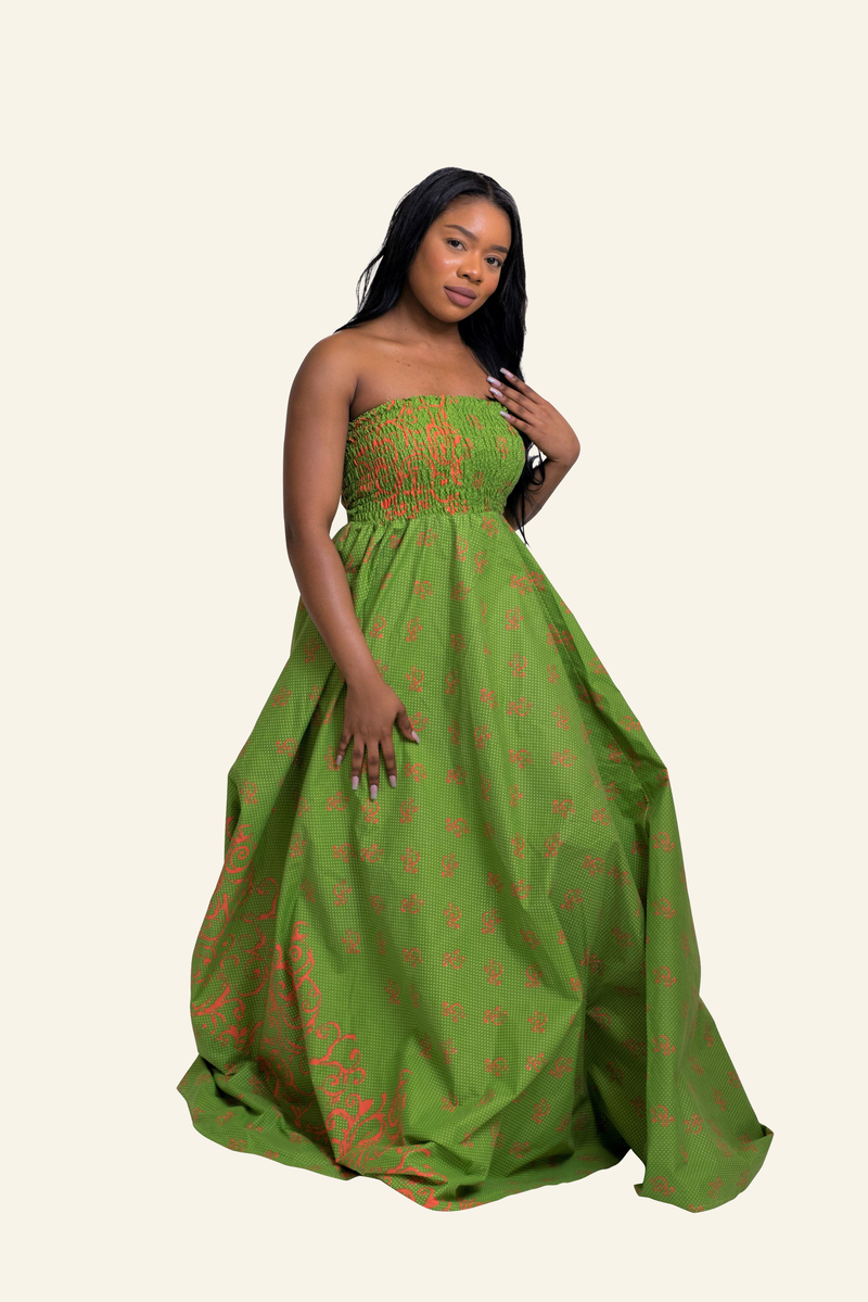 African Print Sikirat Maxi Dress - Oludan