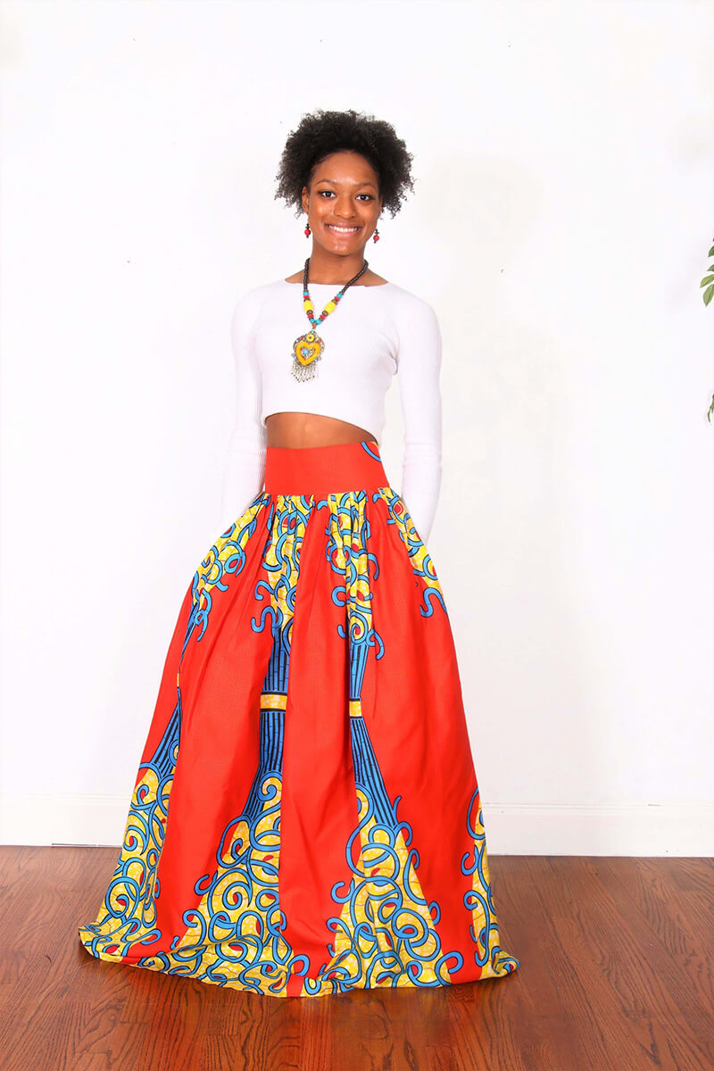 African Print Adesuwa Maxi Skirt - Oludan