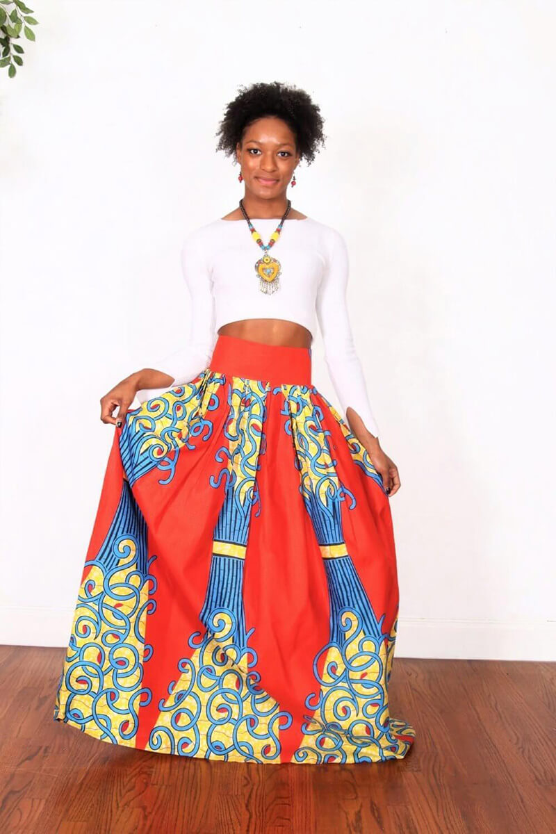 African Print Adesuwa Maxi Skirt - Oludan