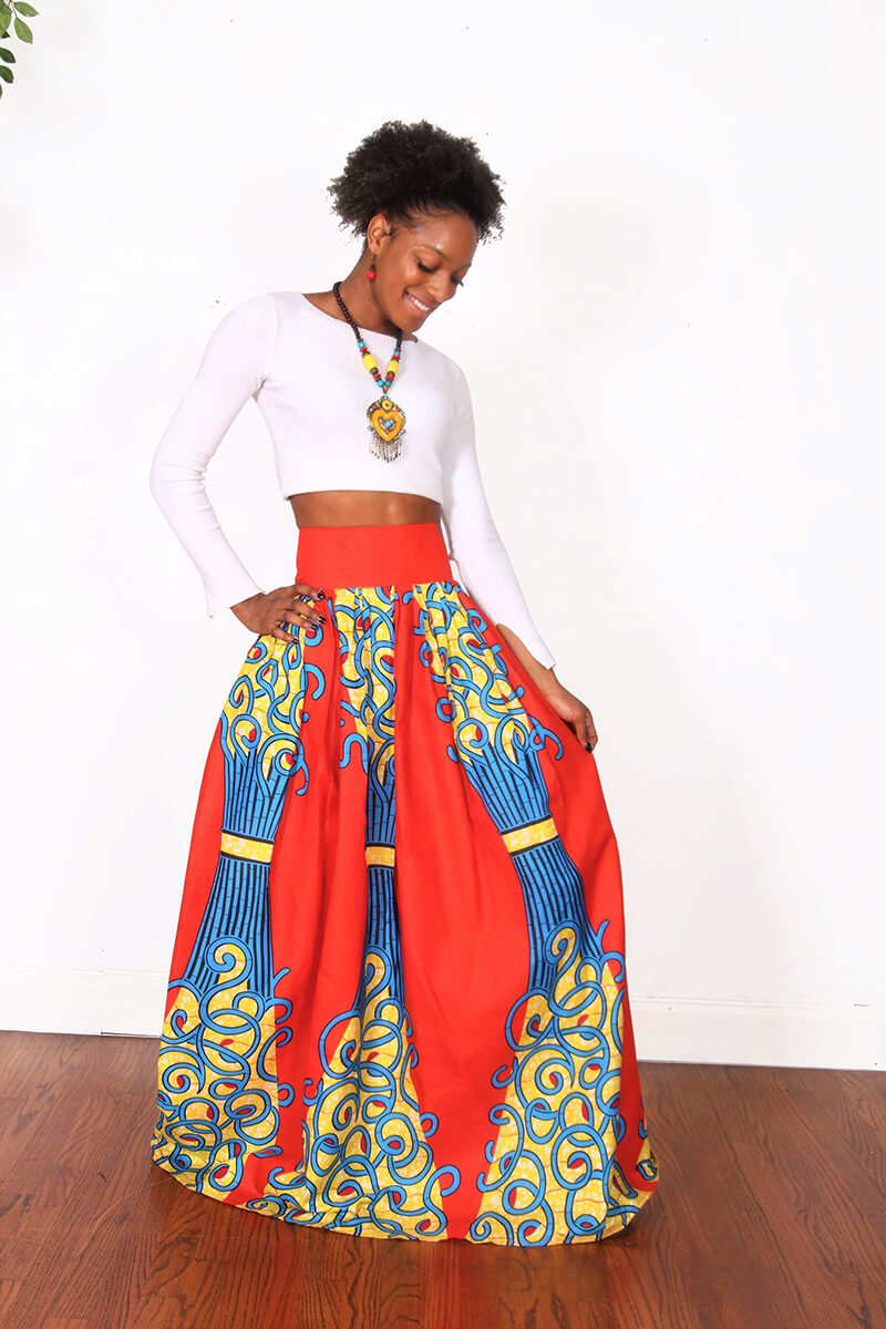 African Print Adesuwa Maxi Skirt - Oludan