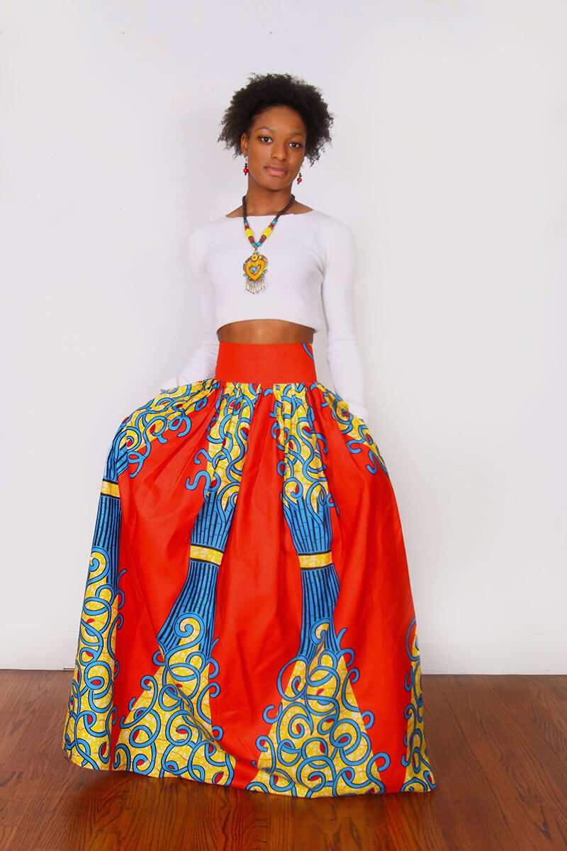 African Print Adesuwa Maxi Skirt - Oludan