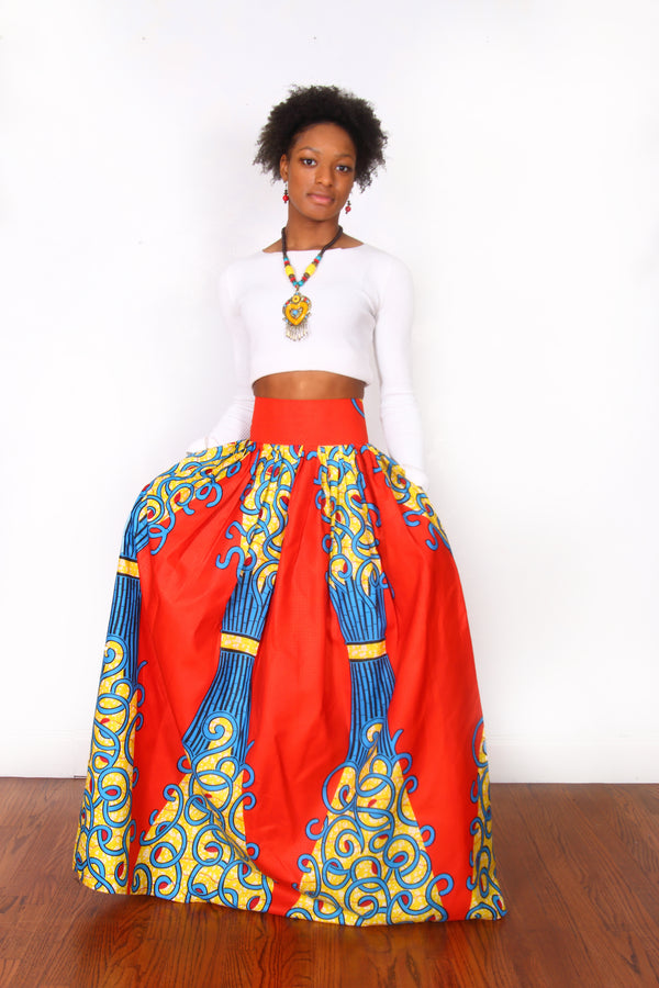 African Print Adesuwa Maxi Skirt - Oludan