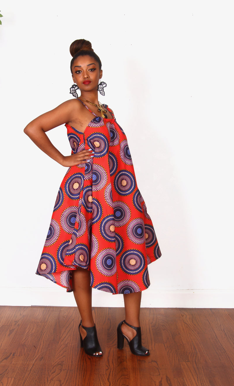 African Print Yena Midi Dress - Oludan