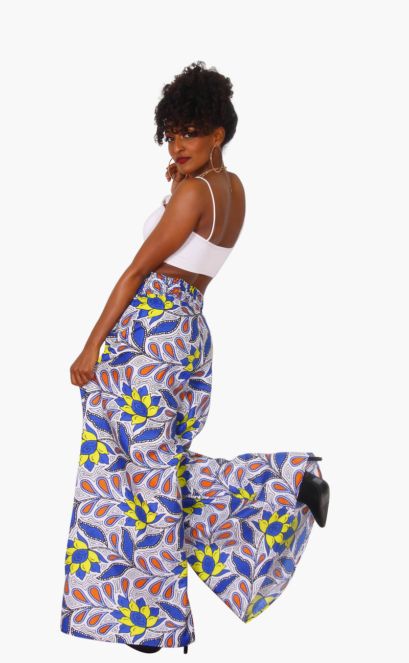 African Print Flora Palazzo Pants - Oludan